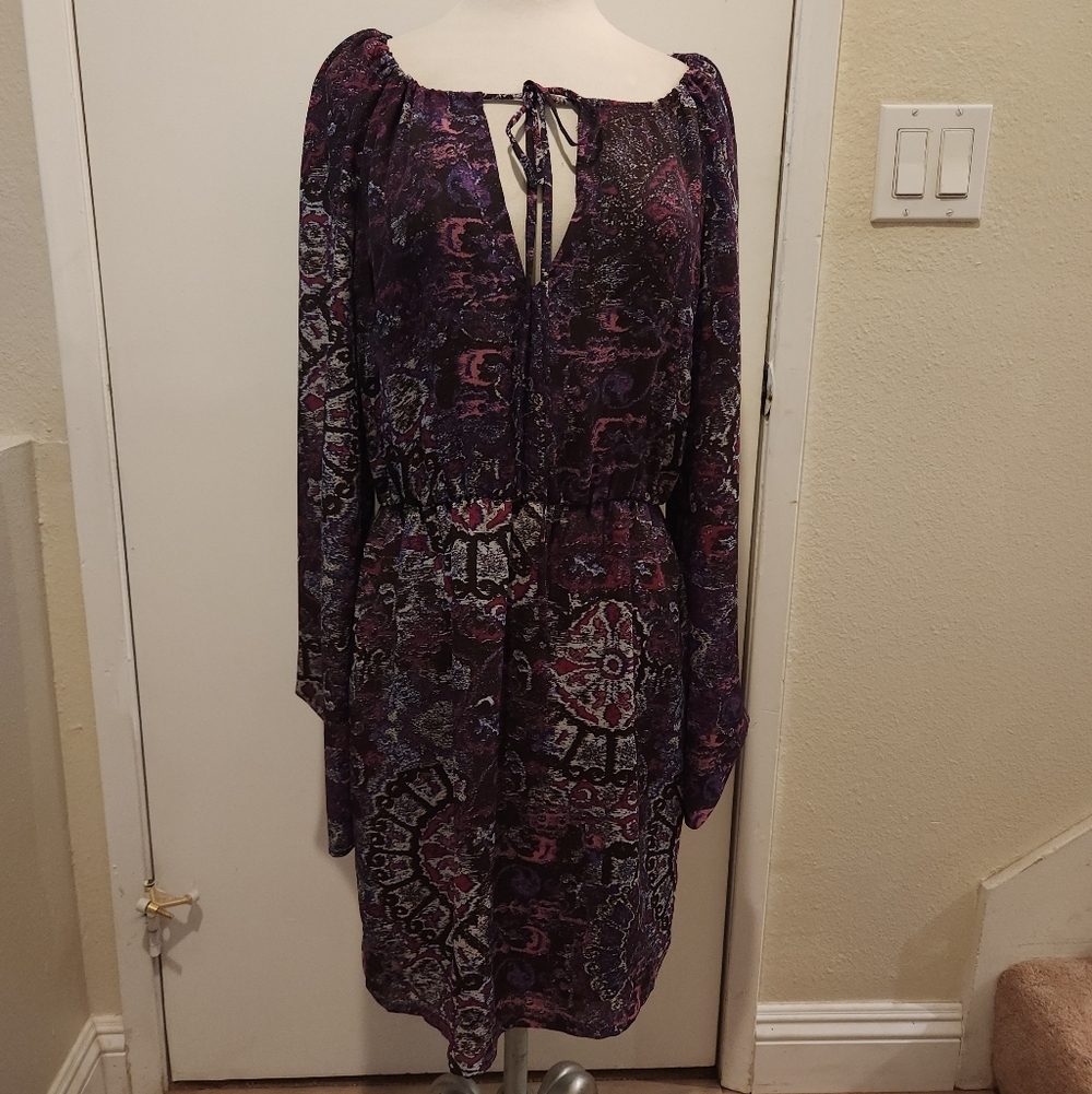 Elegant Purple Patterned Dress